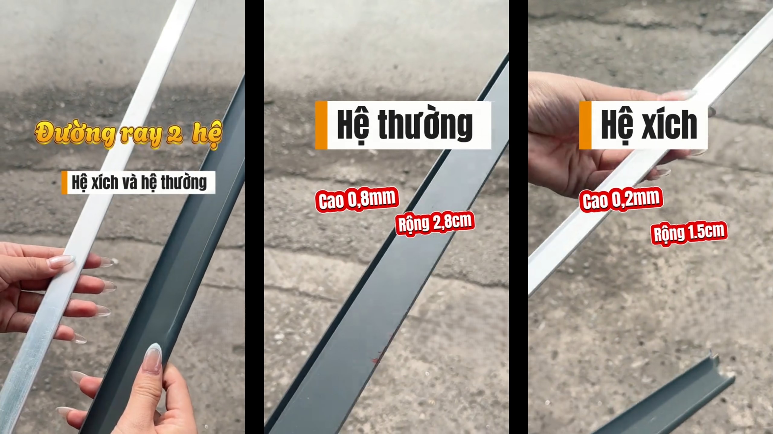 Đường ray hệ xích và hệ thường