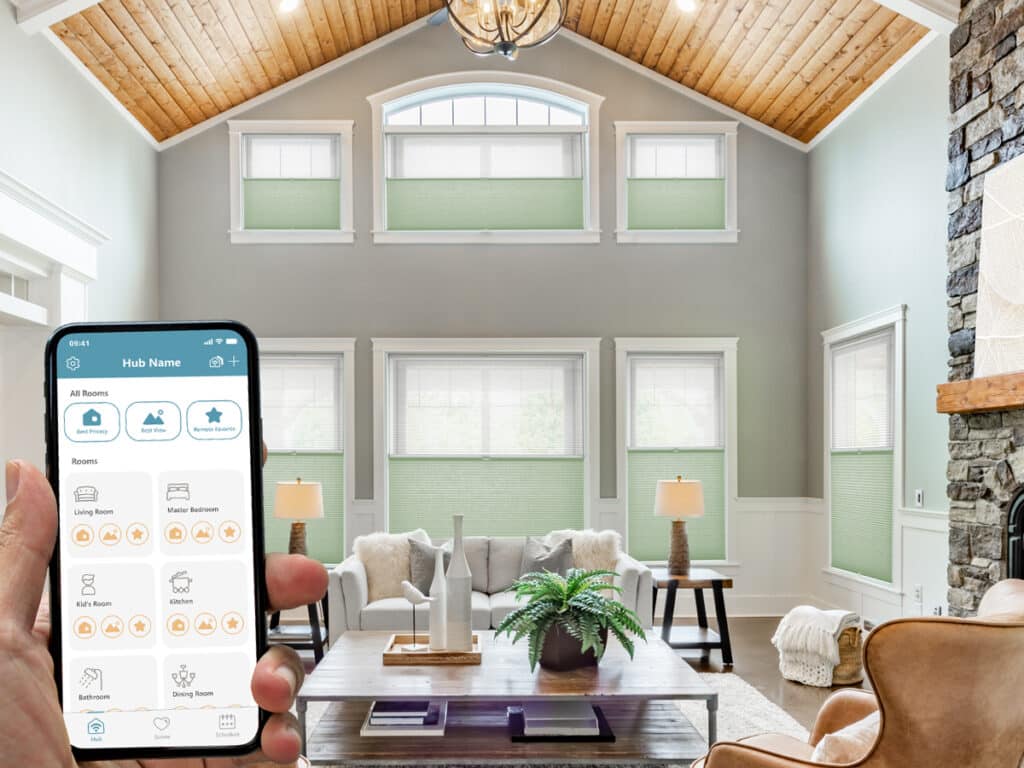 Rèm tổ ong cách nhiệt điều khiển motor cho cửa cao và cửa kính lớn